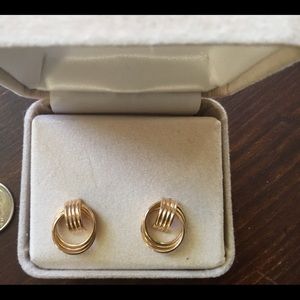14K Gold post hoop earrings from Macy’s. NEW
